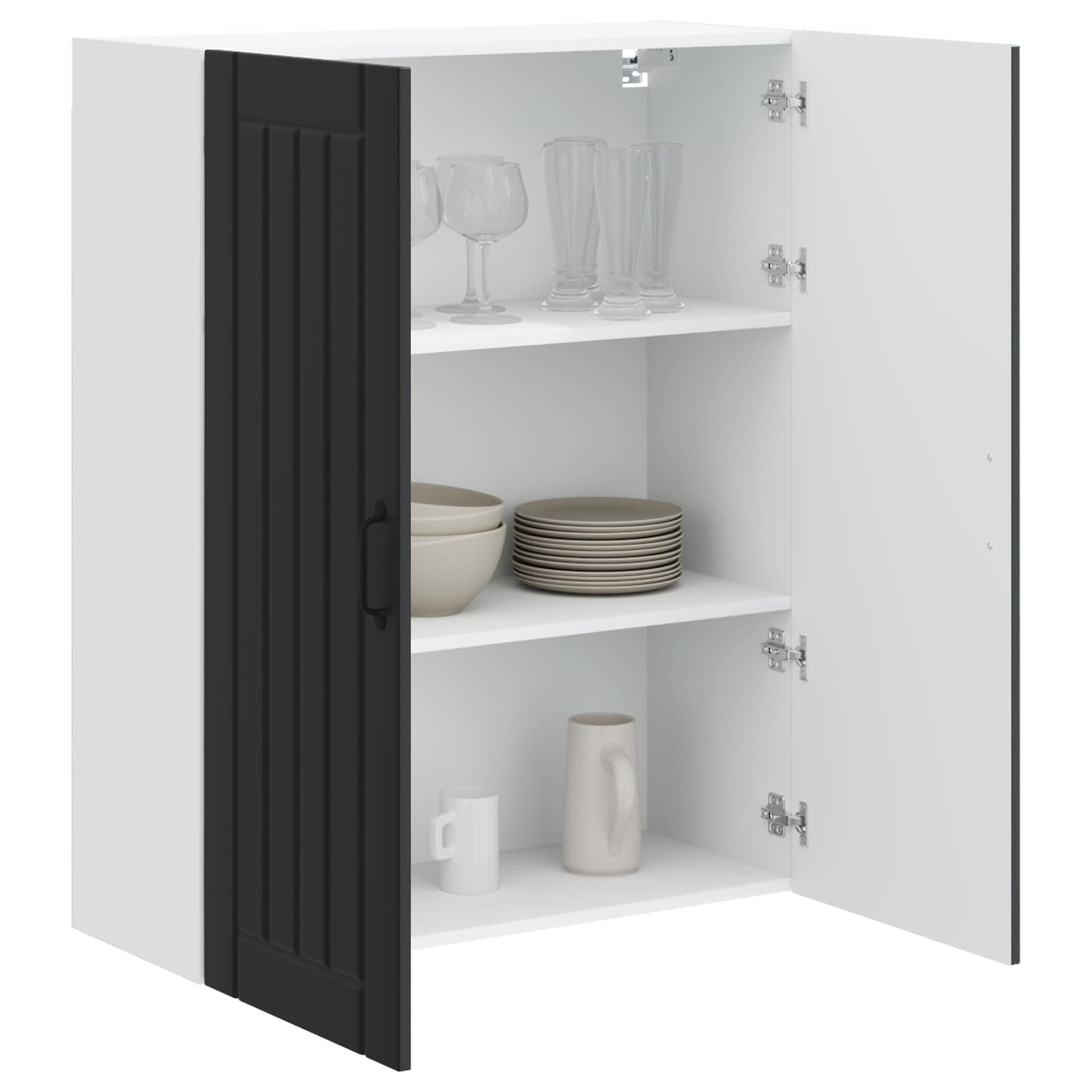 vidaXL Wall Cabinet LUCCA Black 80 x 31 x 100 cm Engineered Wood