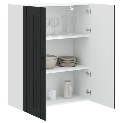 vidaXL Wall Cabinet LUCCA Black 80 x 31 x 100 cm Engineered Wood