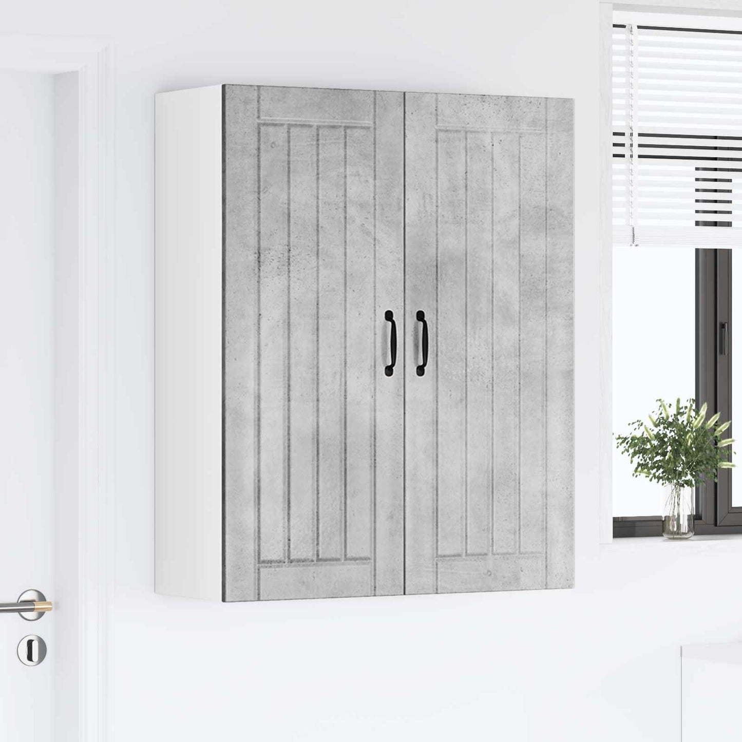 vidaXL Wall Cabinet LUCCA Concrete Grey 80 x 31 x 100 cm