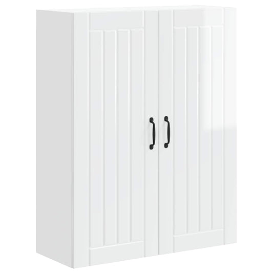 vidaXL Wall Cabinet LUCCA High Gloss White 80 x 31 x 100 cm