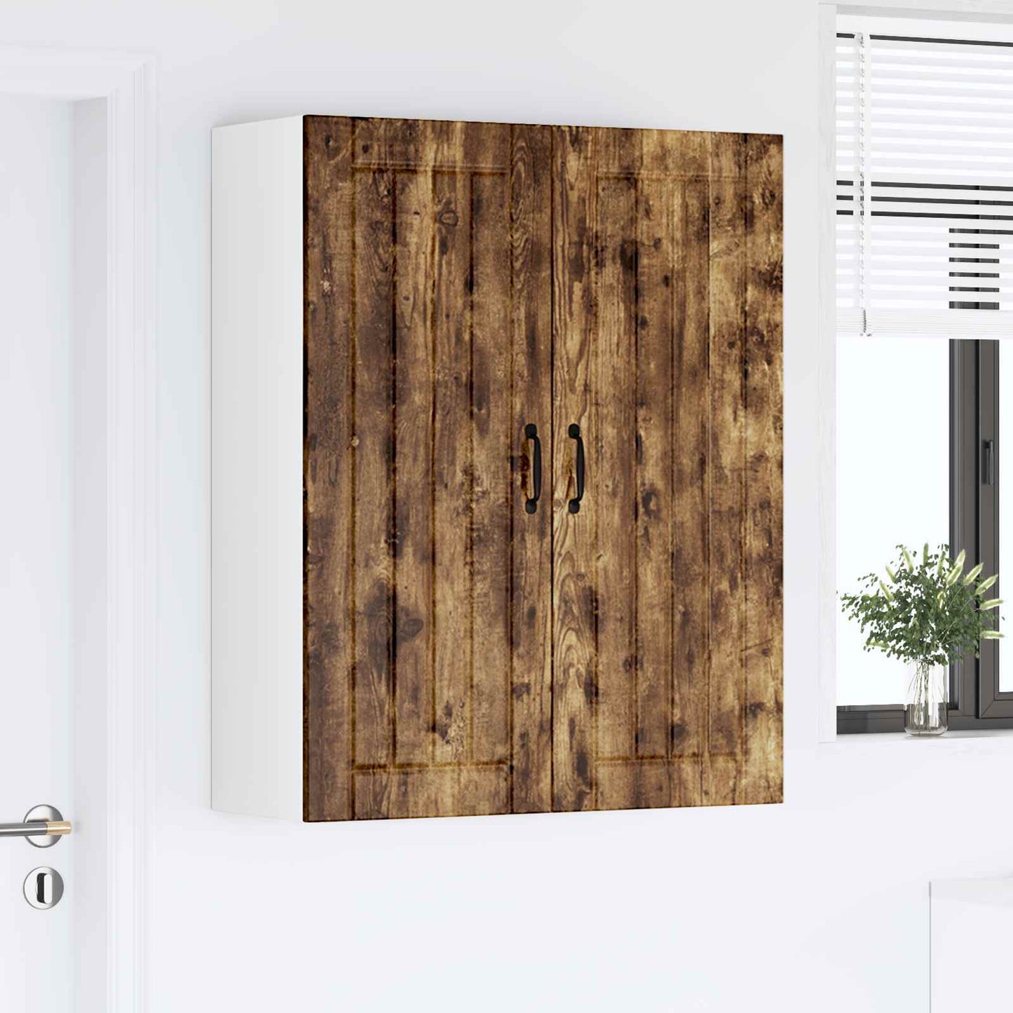 vidaXL Wall Cabinet LUCCA Smoked Oak 80 x 31 x 100 cm Engineered Wood