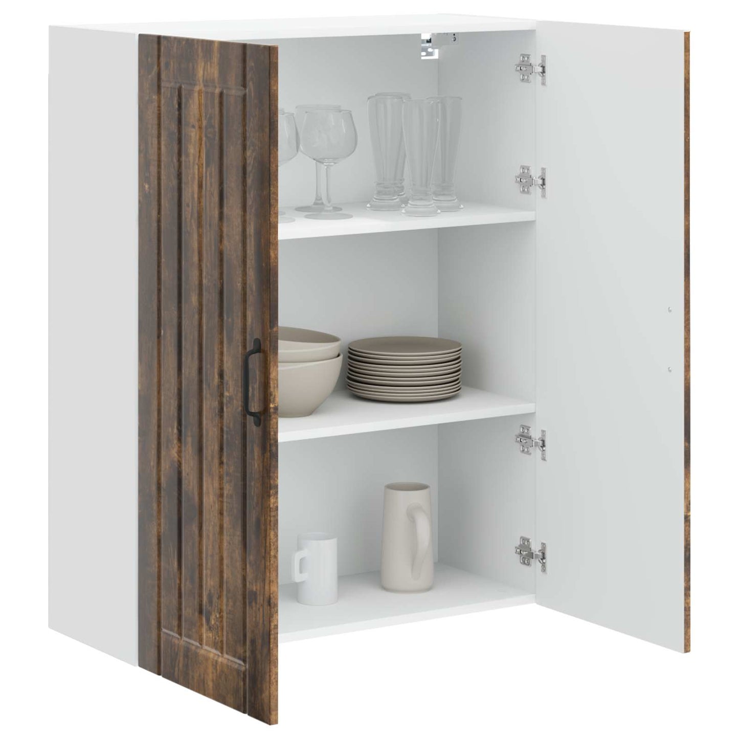 vidaXL Wall Cabinet LUCCA Smoked Oak 80 x 31 x 100 cm Engineered Wood