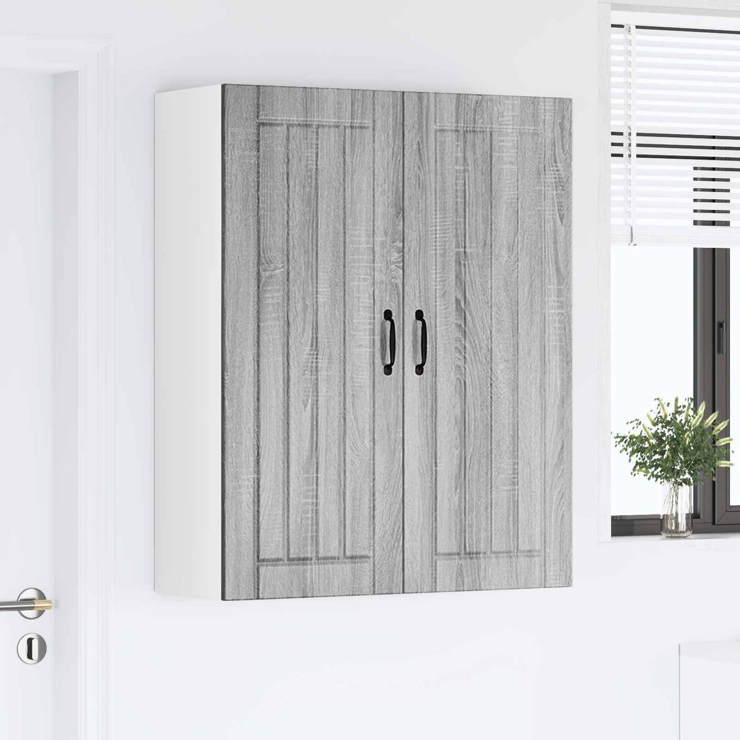 vidaXL Wall Cabinet LUCCA Grey Sonoma 80 x 31 x 100 cm Engineered Wood