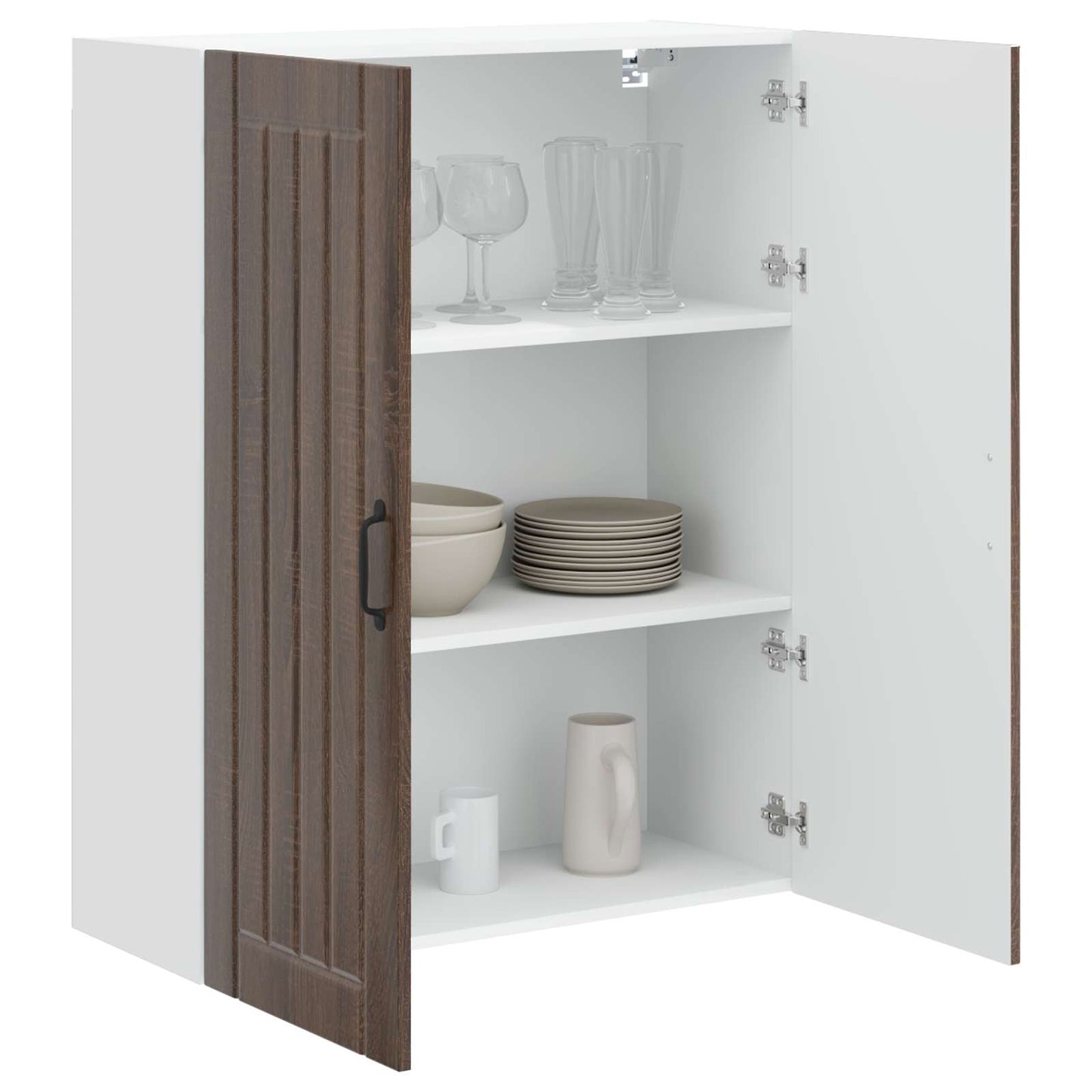 vidaXL Wall Cabinet LUCCA Brown Oak 80 x 31 x 100 cm Engineered Wood