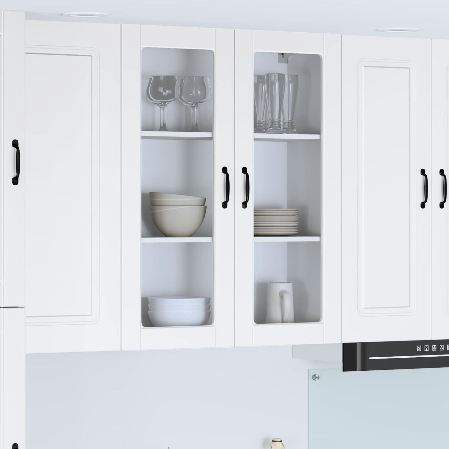 vidaXL Wall Glass Cabinet LUCCA White 80 x 31 x 100 cm Engineered Wood