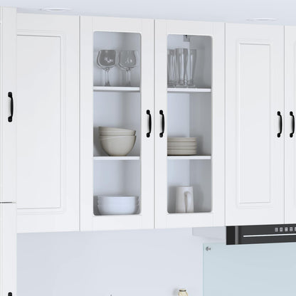 vidaXL Wall Glass Cabinet LUCCA White 80 x 31 x 100 cm Engineered Wood