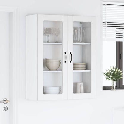 vidaXL Wall Glass Cabinet LUCCA White 80 x 31 x 100 cm Engineered Wood