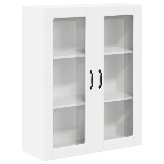vidaXL Wall Glass Cabinet LUCCA White 80 x 31 x 100 cm Engineered Wood