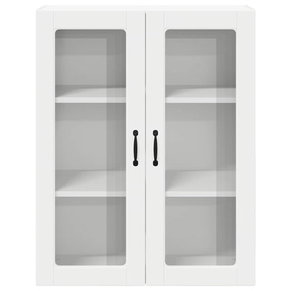vidaXL Wall Glass Cabinet LUCCA White 80 x 31 x 100 cm Engineered Wood