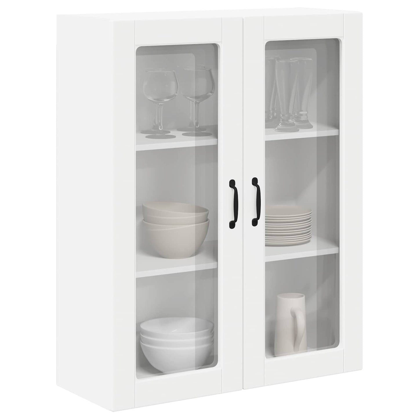 vidaXL Wall Glass Cabinet LUCCA White 80 x 31 x 100 cm Engineered Wood