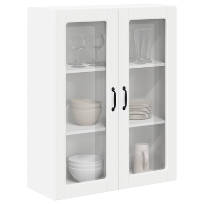 vidaXL Wall Glass Cabinet LUCCA White 80 x 31 x 100 cm Engineered Wood