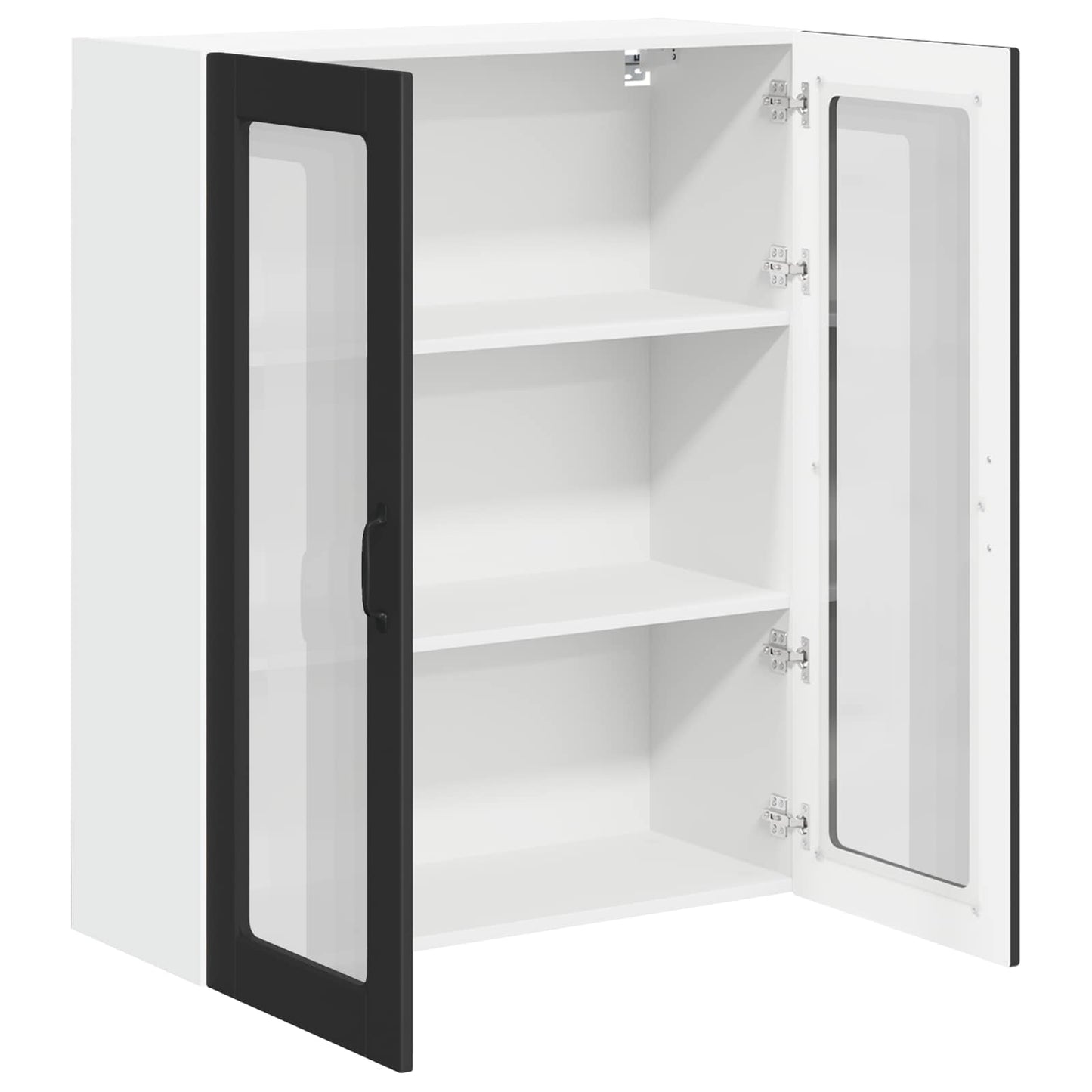 vidaXL Wall Glass Cabinet LUCCA Black 80 x 31 x 100 cm Engineered Wood