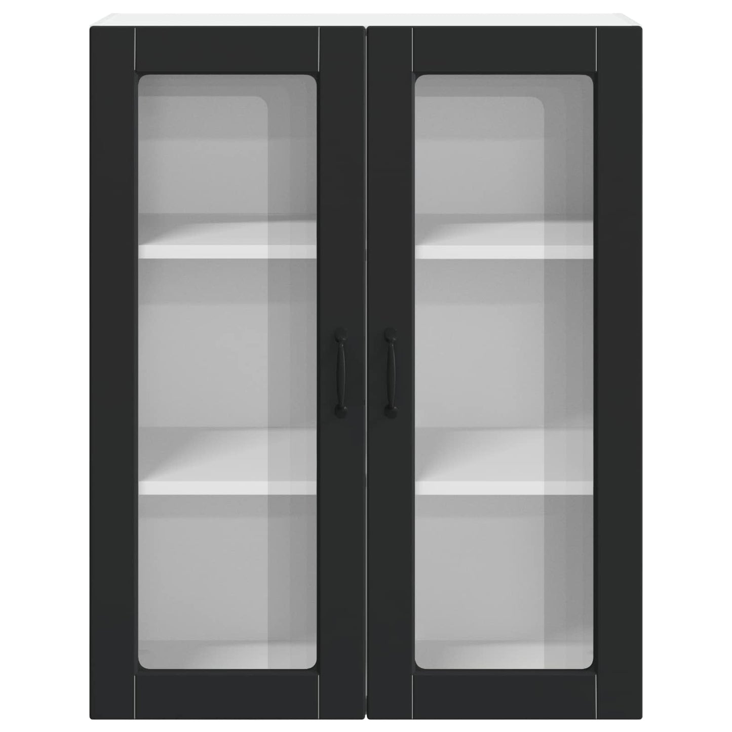 vidaXL Wall Glass Cabinet LUCCA Black 80 x 31 x 100 cm Engineered Wood