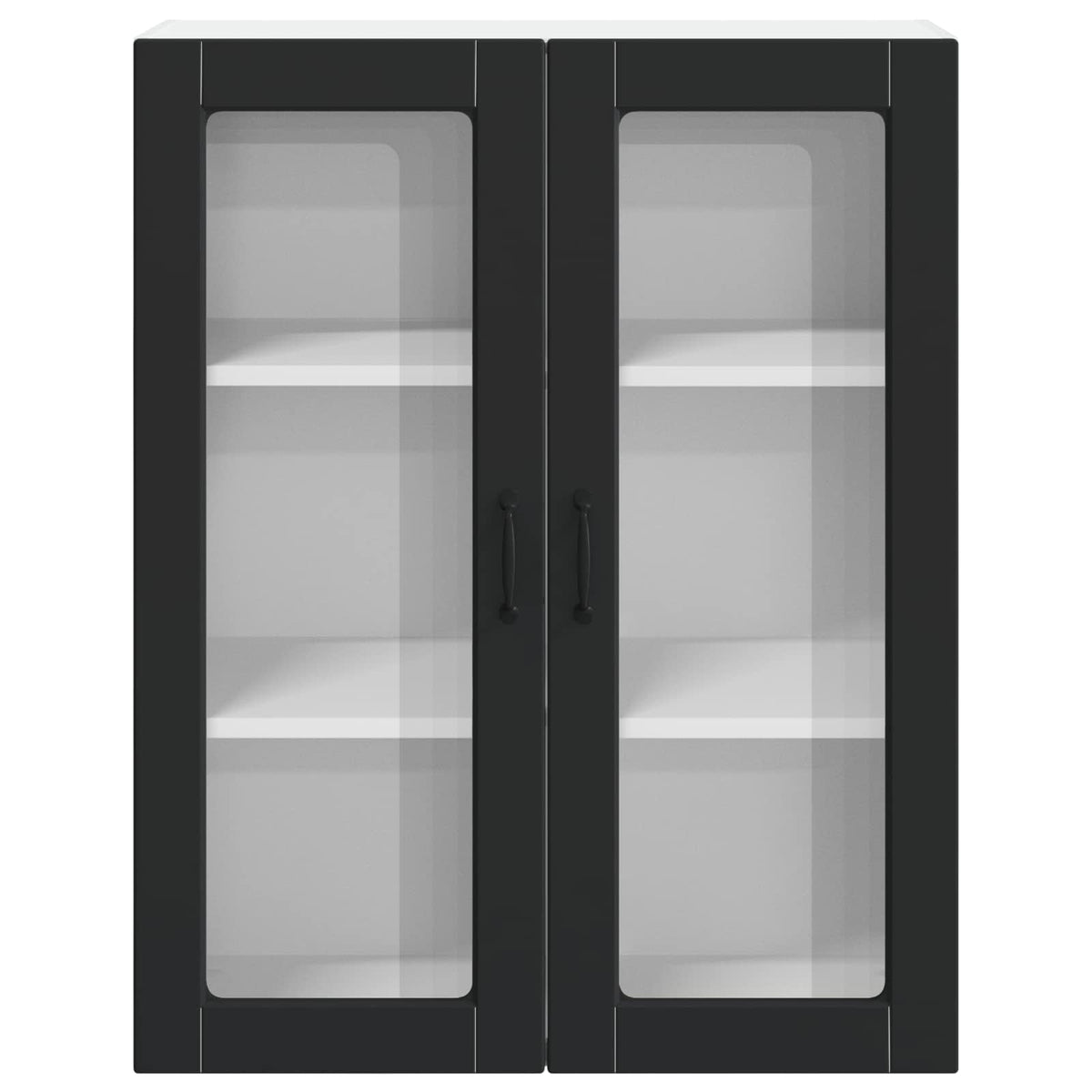 vidaXL Wall Glass Cabinet LUCCA Black 80 x 31 x 100 cm Engineered Wood