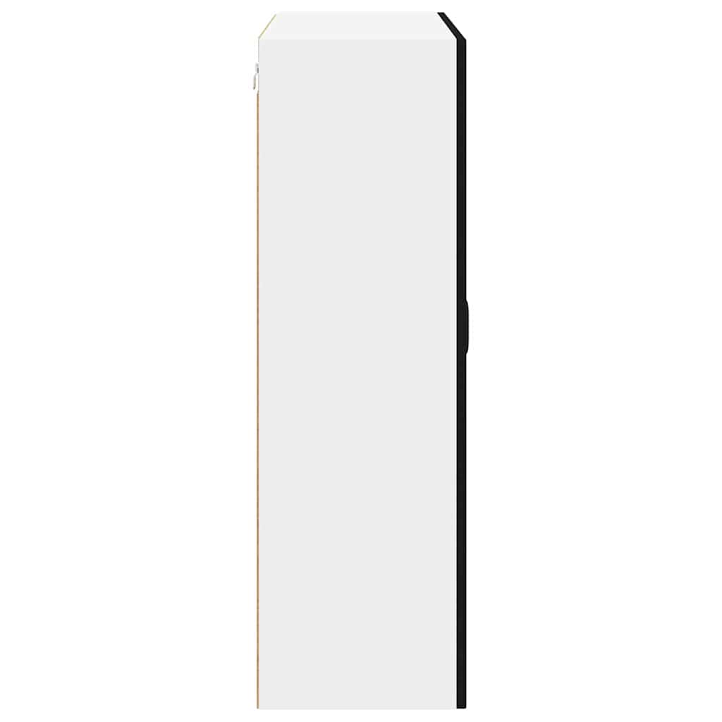 vidaXL Wall Glass Cabinet LUCCA Black 80 x 31 x 100 cm Engineered Wood