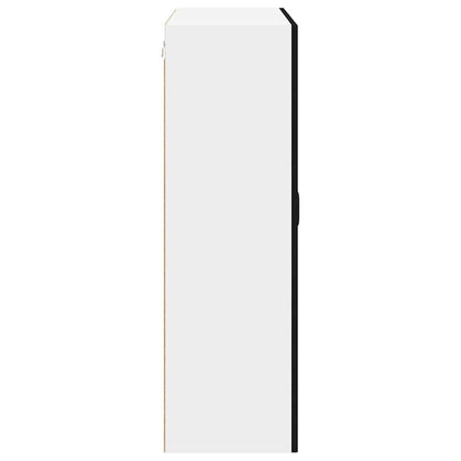 vidaXL Wall Glass Cabinet LUCCA Black 80 x 31 x 100 cm Engineered Wood