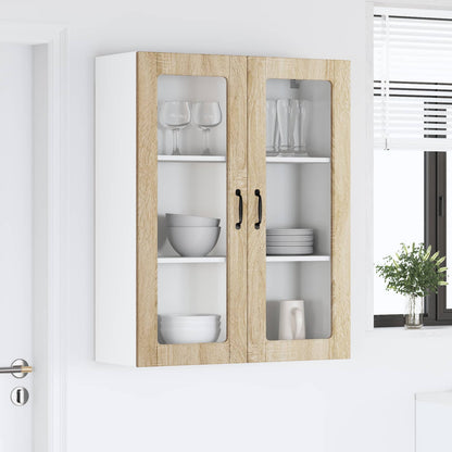 vidaXL Wall Glass Cabinet LUCCA Sonoma Oak 80 x 31 x 100 cm
