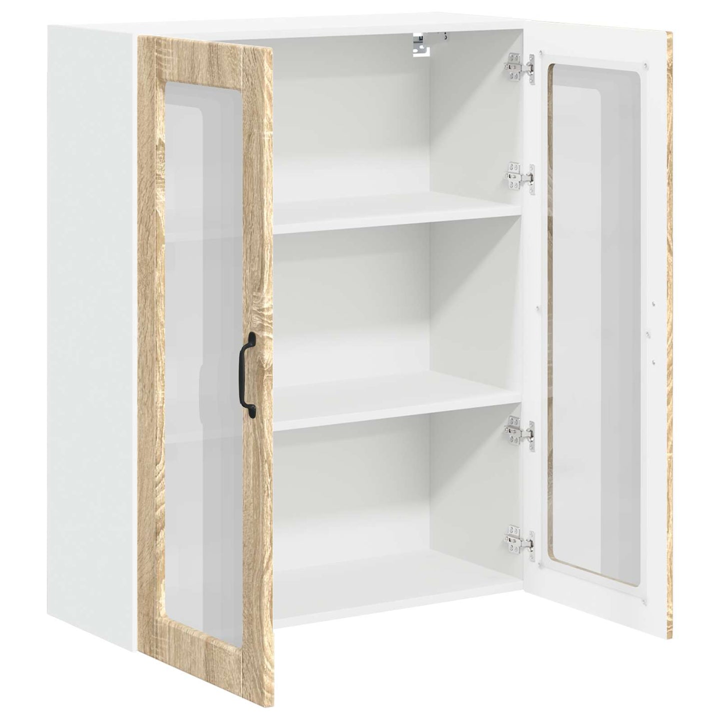 vidaXL Wall Glass Cabinet LUCCA Sonoma Oak 80 x 31 x 100 cm