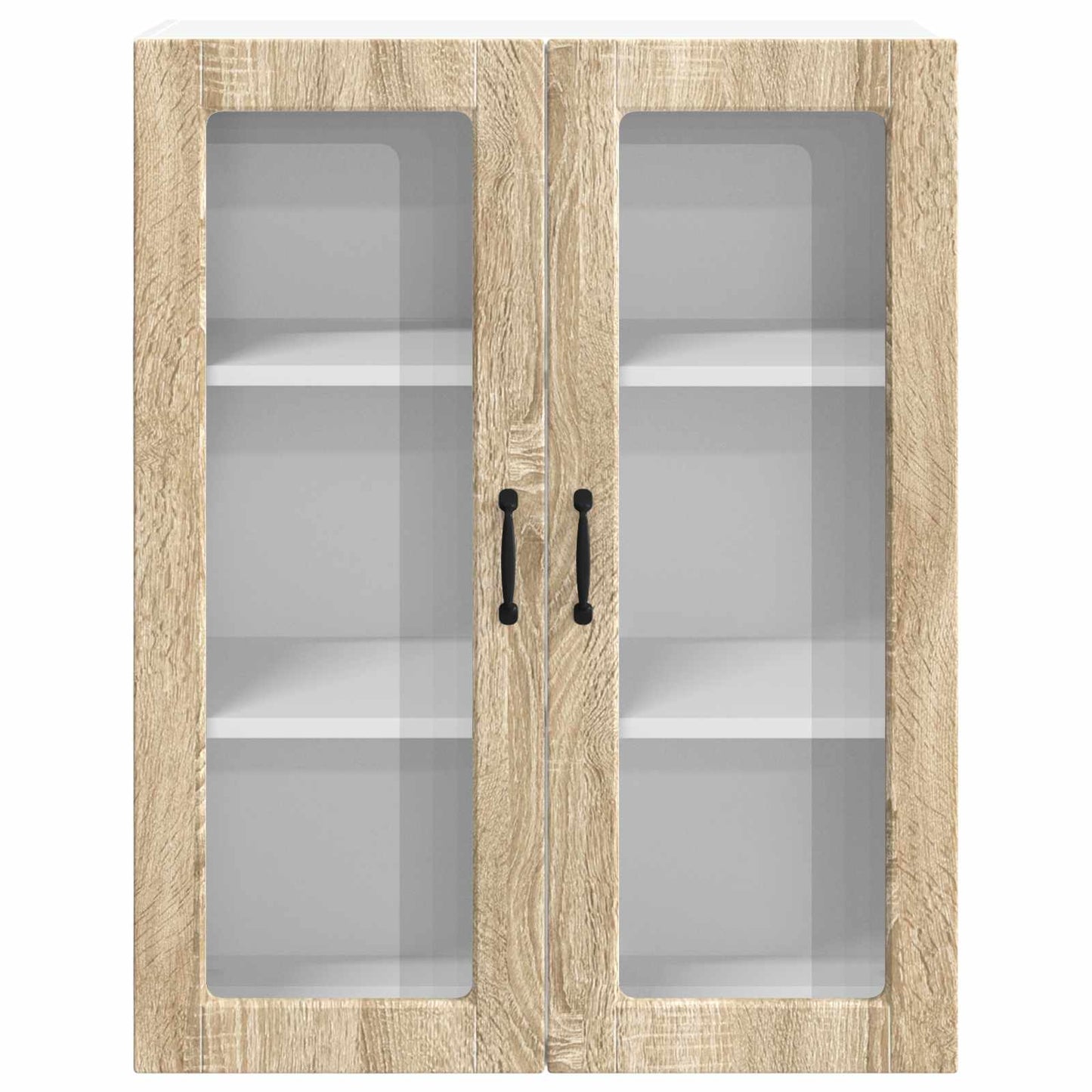 vidaXL Wall Glass Cabinet LUCCA Sonoma Oak 80 x 31 x 100 cm
