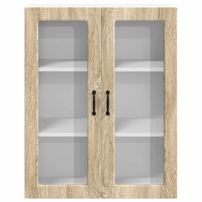 vidaXL Wall Glass Cabinet LUCCA Sonoma Oak 80 x 31 x 100 cm