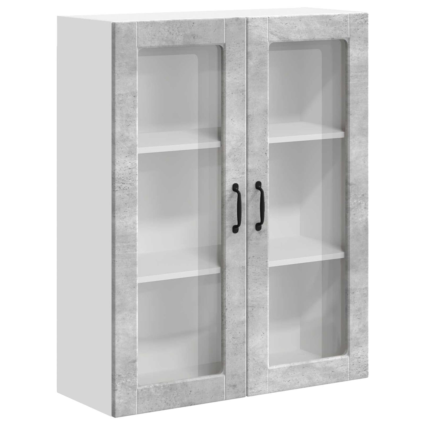 vidaXL Wall Glass Cabinet LUCCA Concrete Grey 80 x 31 x 100 cm