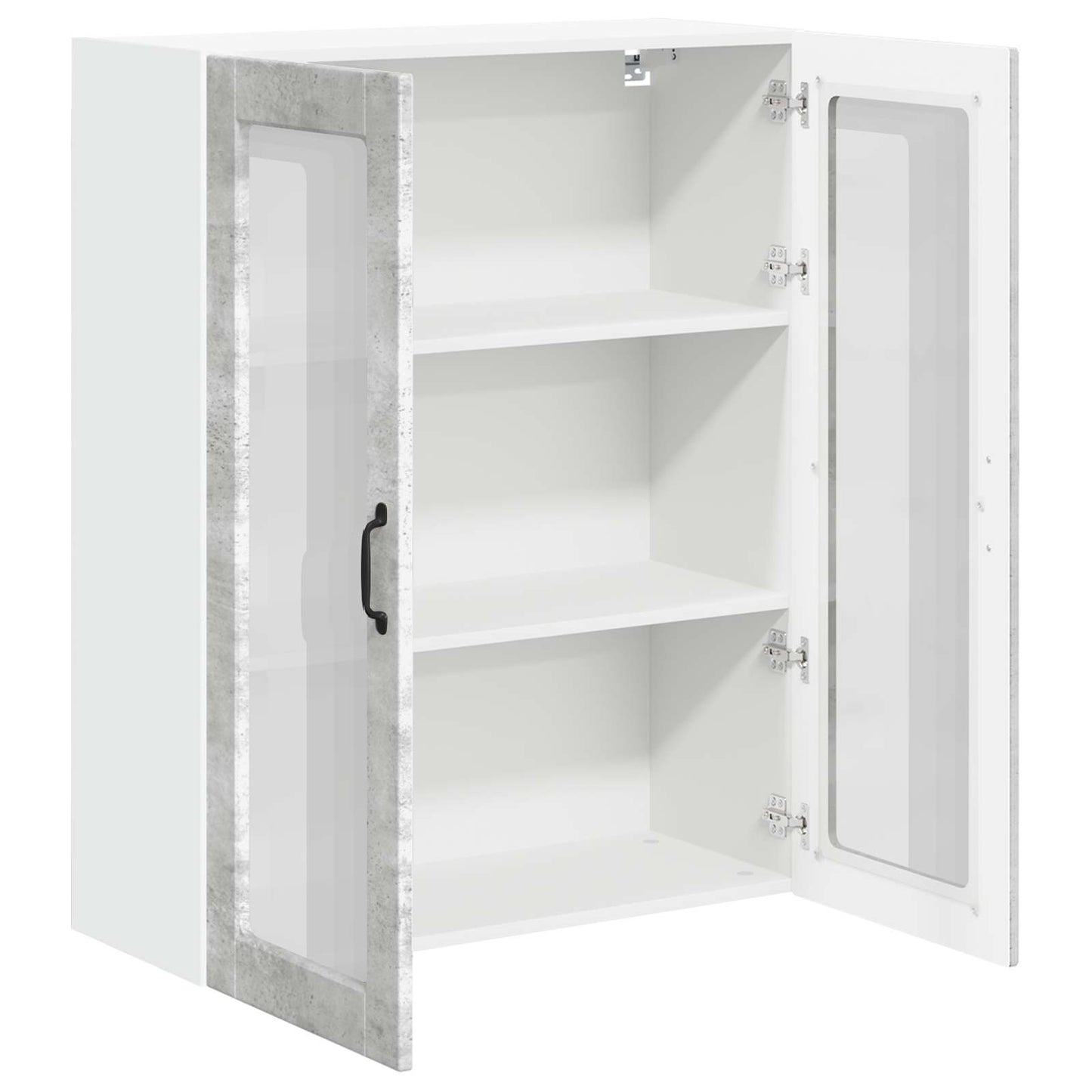 vidaXL Wall Glass Cabinet LUCCA Concrete Grey 80 x 31 x 100 cm