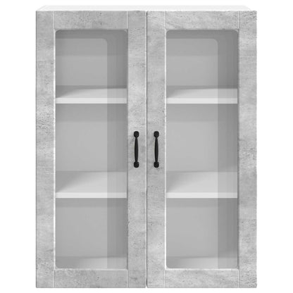 vidaXL Wall Glass Cabinet LUCCA Concrete Grey 80 x 31 x 100 cm