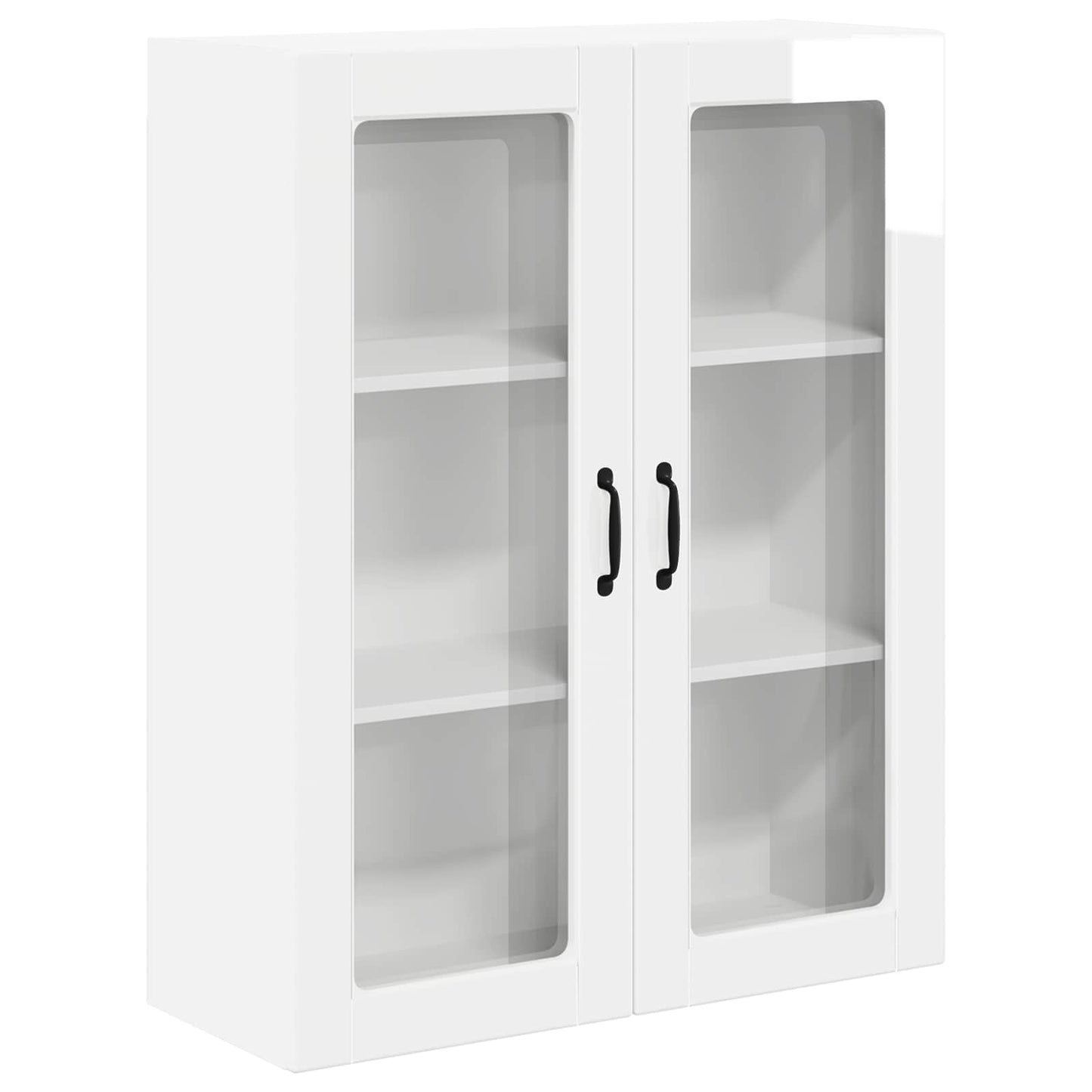 vidaXL Wall Glass Cabinet LUCCA High Gloss White 80 x 31 x 100 cm