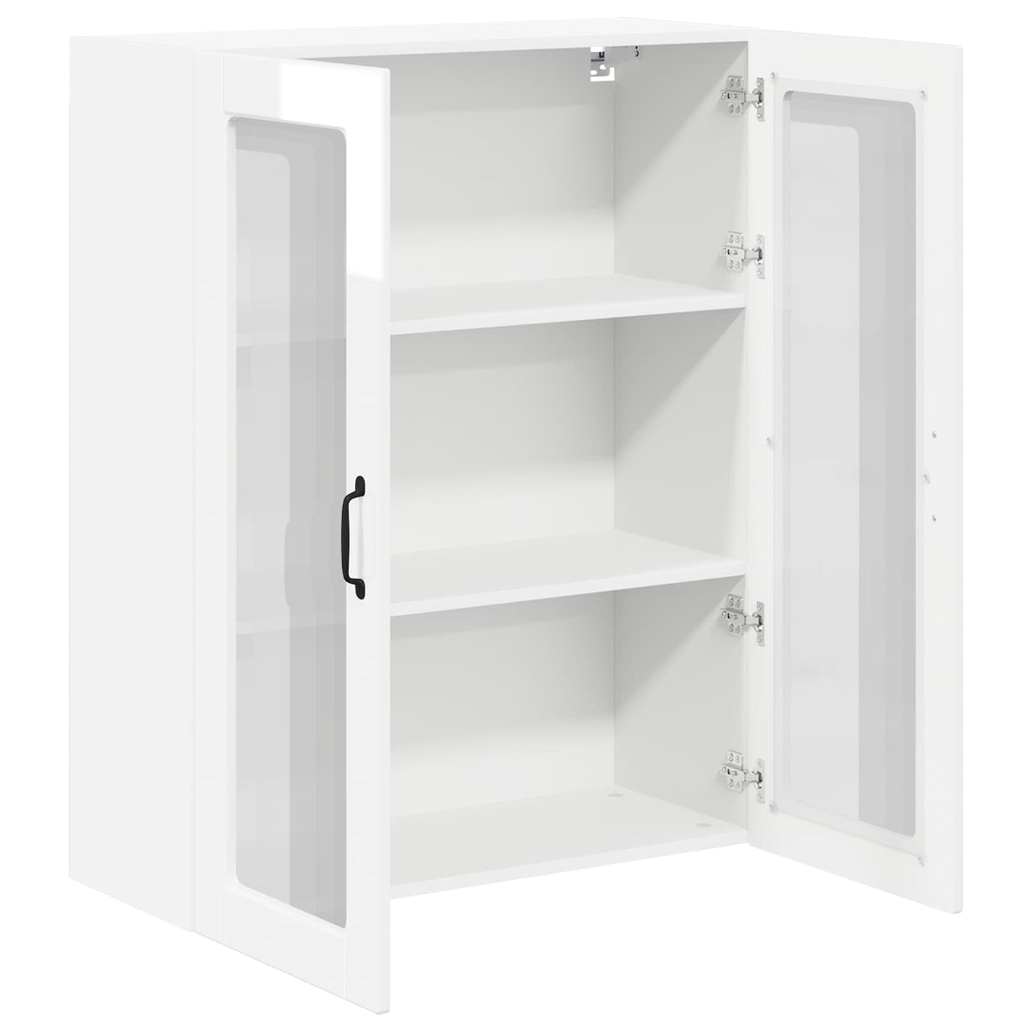 vidaXL Wall Glass Cabinet LUCCA High Gloss White 80 x 31 x 100 cm