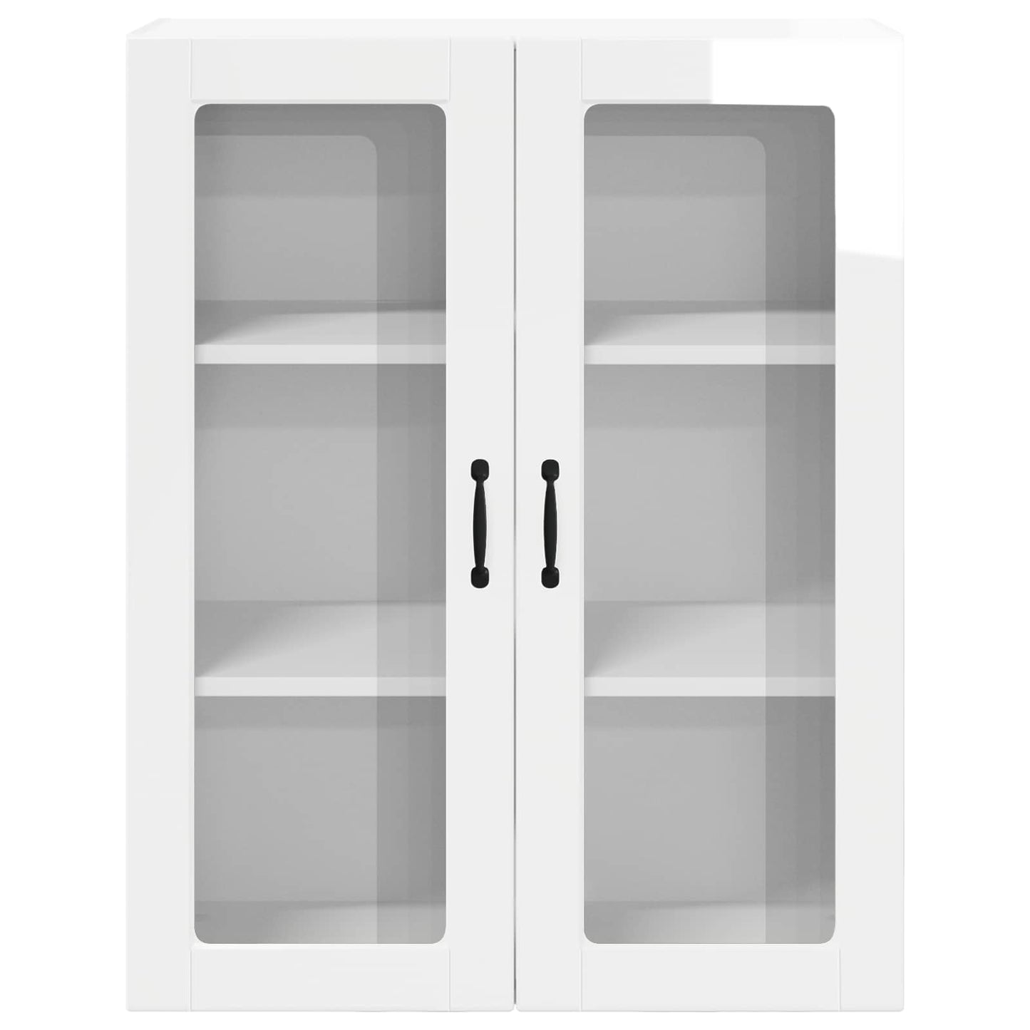 vidaXL Wall Glass Cabinet LUCCA High Gloss White 80 x 31 x 100 cm