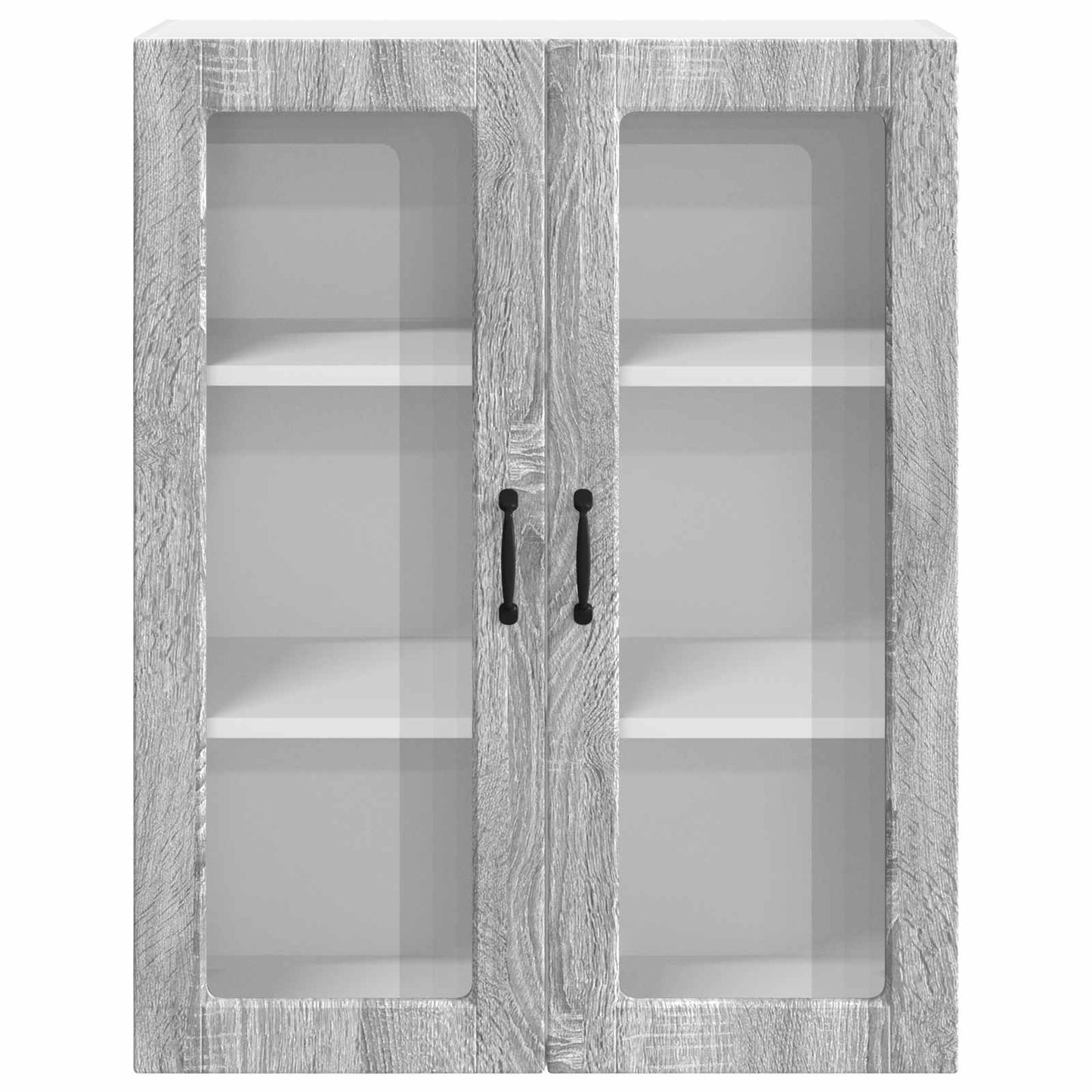 vidaXL Wall Glass Cabinet LUCCA Grey Sonoma 80 x 31 x 100 cm