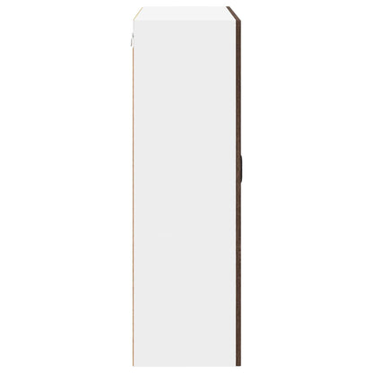 vidaXL Wall Glass Cabinet LUCCA Brown Oak 80 x 31 x 100 cm