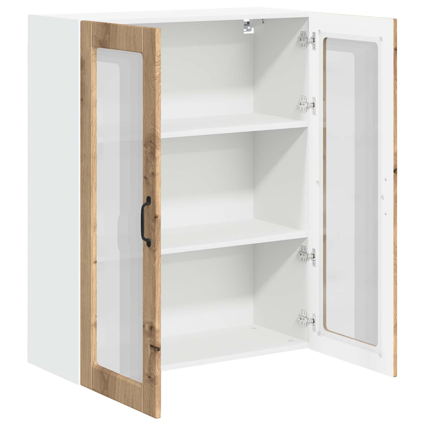 vidaXL Wall Glass Cabinet LUCCA Artisan Oak 80 x 31 x 100 cm