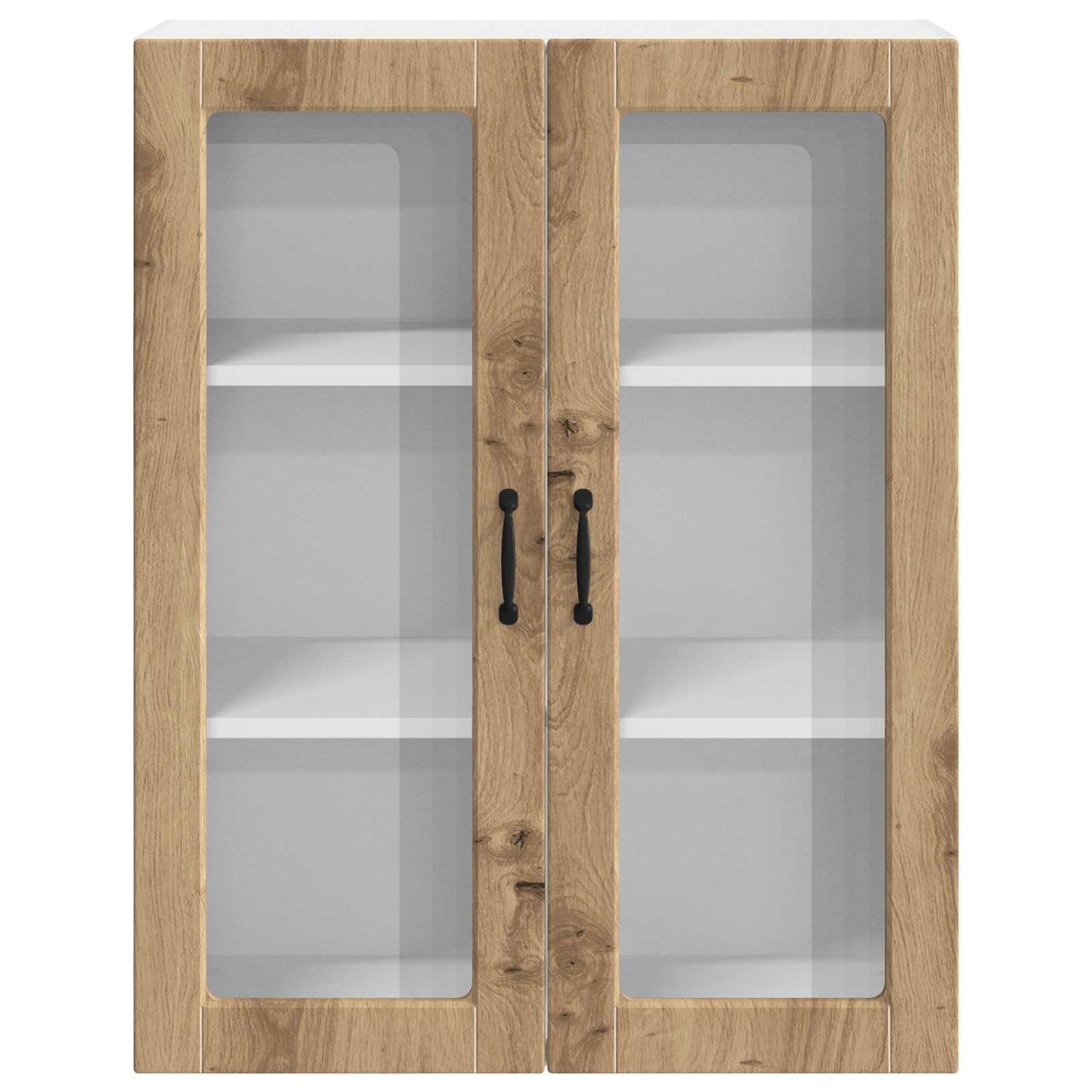 vidaXL Wall Glass Cabinet LUCCA Artisan Oak 80 x 31 x 100 cm