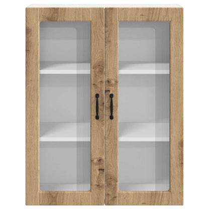 vidaXL Wall Glass Cabinet LUCCA Artisan Oak 80 x 31 x 100 cm