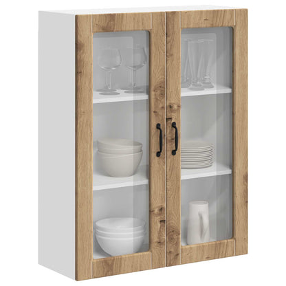 vidaXL Wall Glass Cabinet LUCCA Artisan Oak 80 x 31 x 100 cm