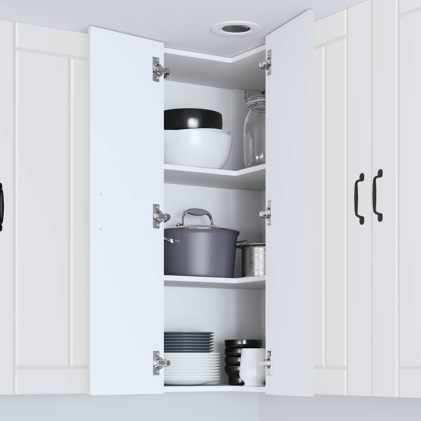 vidaXL Wall Corner Cabinet LUCCA White 57 x 57 x 100 cm