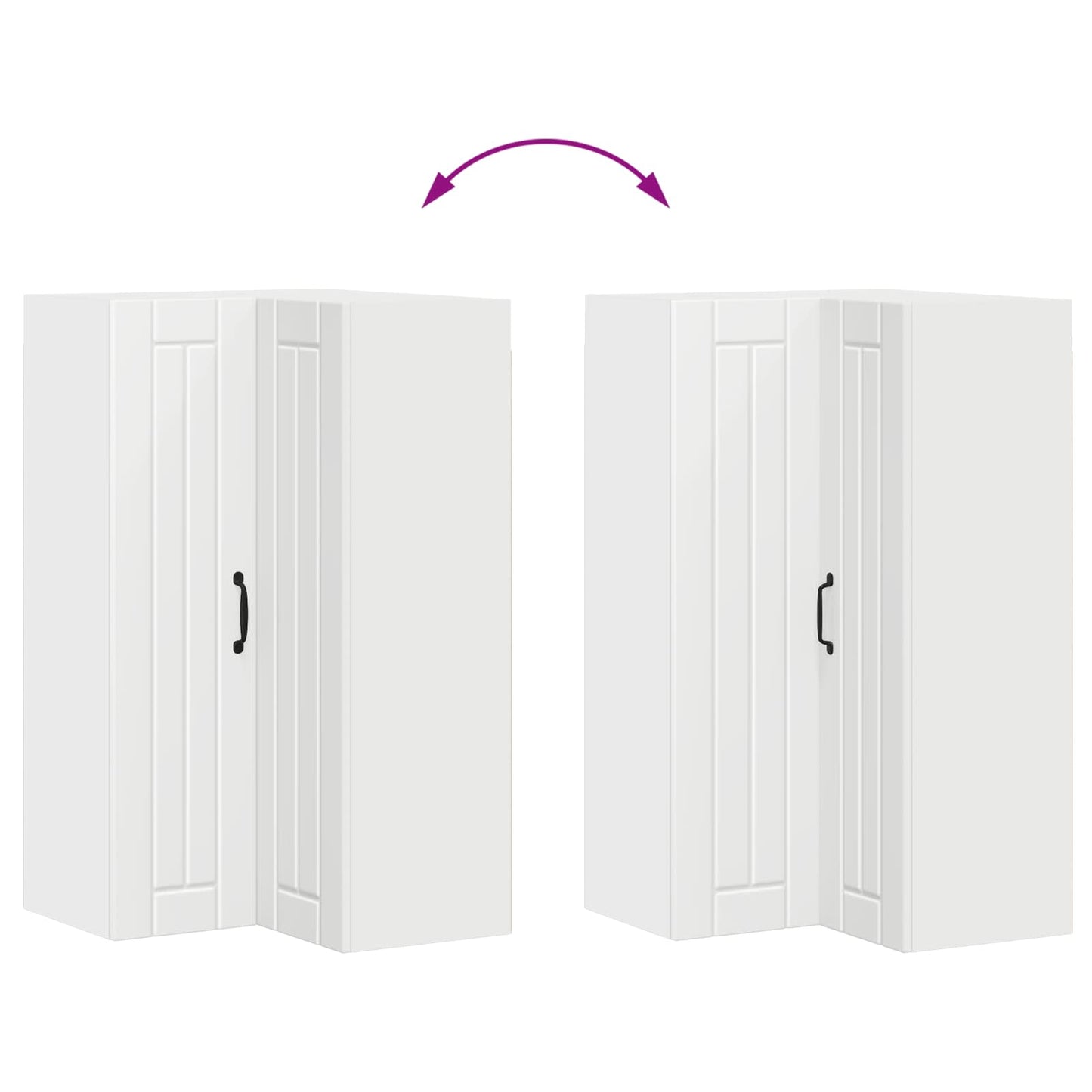 vidaXL Wall Corner Cabinet LUCCA White 57 x 57 x 100 cm