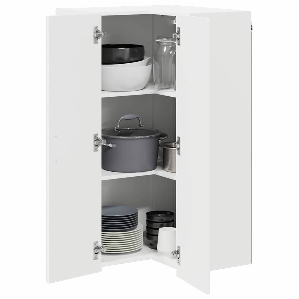 vidaXL Wall Corner Cabinet LUCCA White 57 x 57 x 100 cm