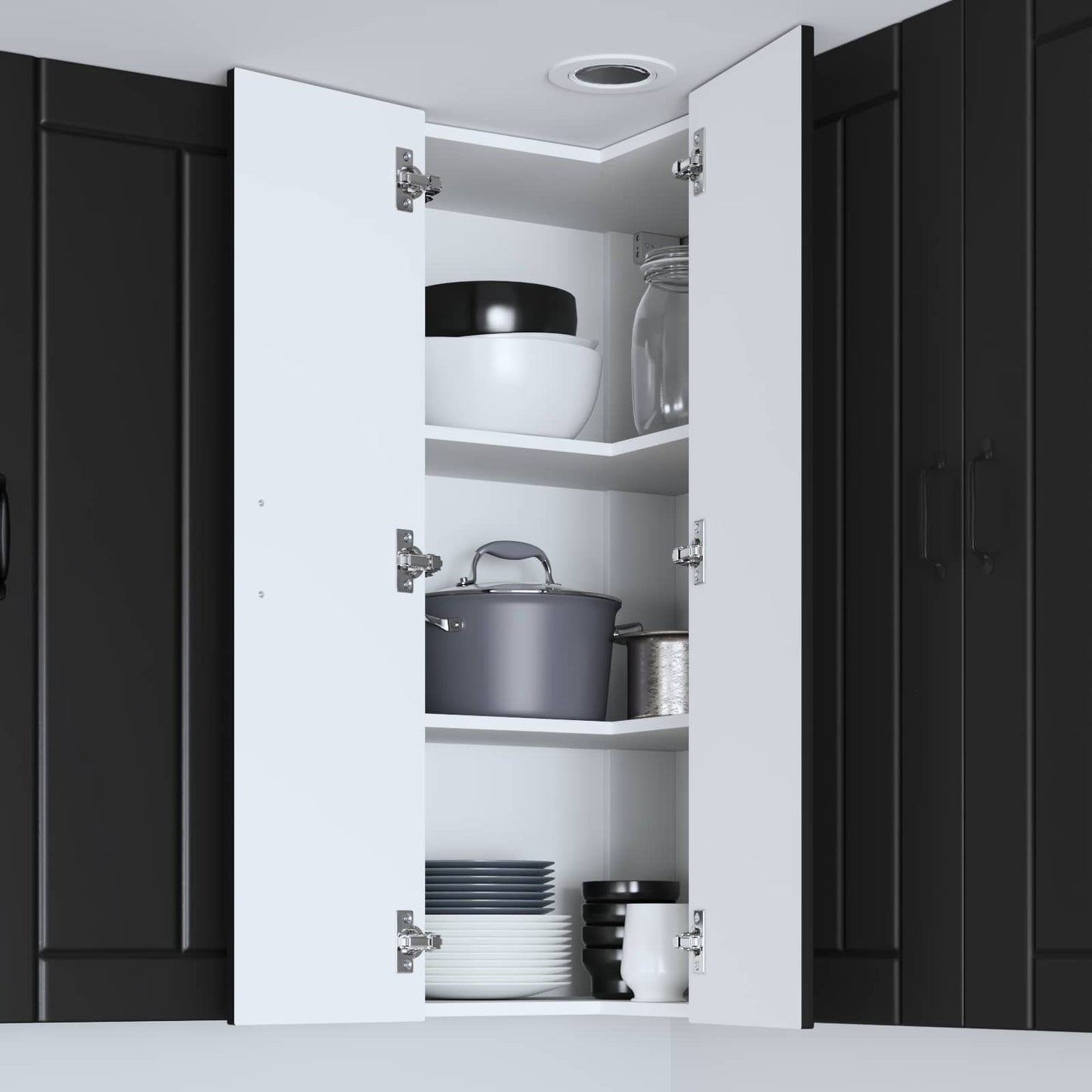 vidaXL Wall Corner Cabinet LUCCA Black 57 x 57 x 100 cm