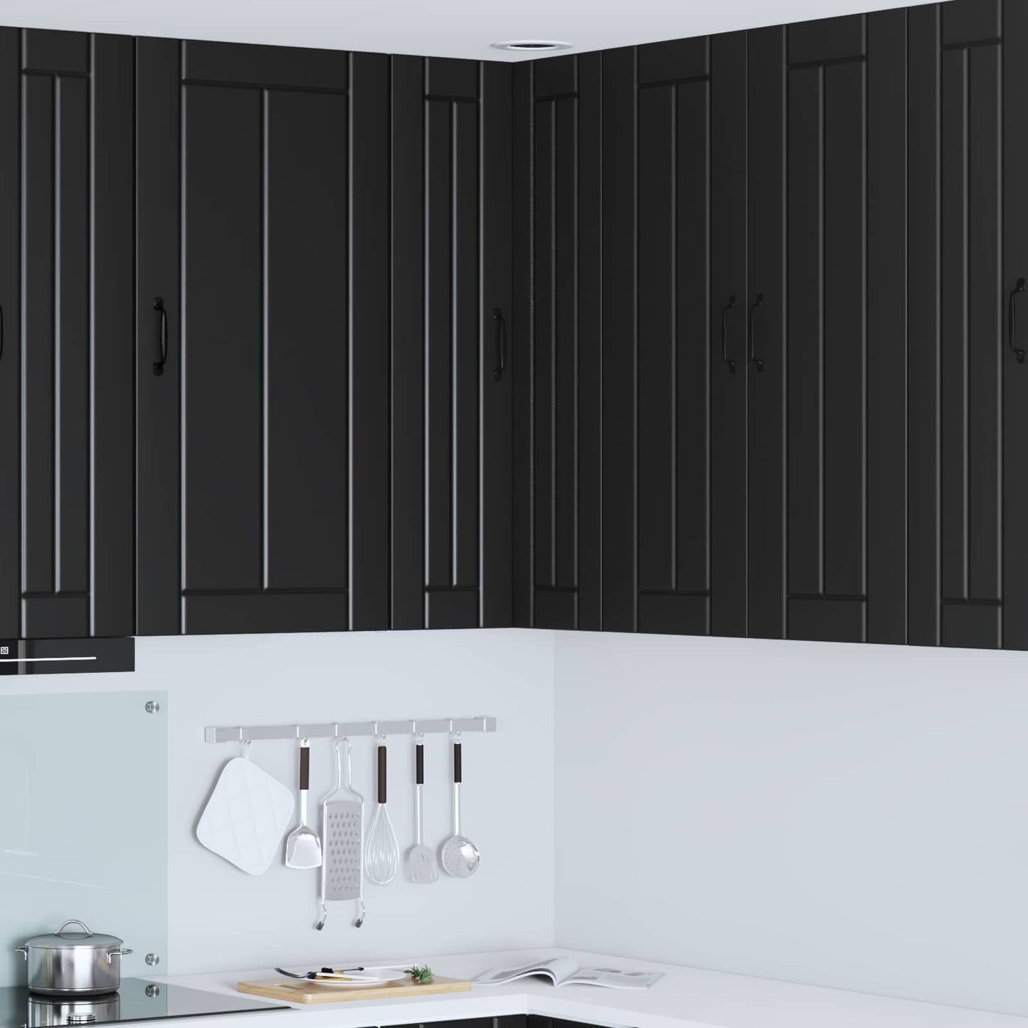 vidaXL Wall Corner Cabinet LUCCA Black 57 x 57 x 100 cm
