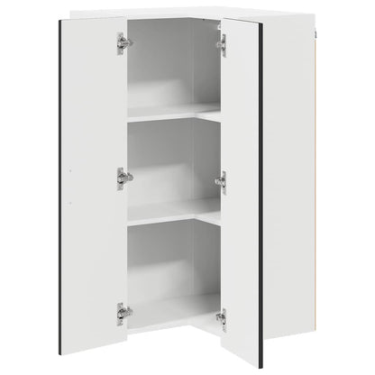 vidaXL Wall Corner Cabinet LUCCA Black 57 x 57 x 100 cm