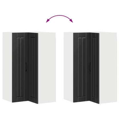 vidaXL Wall Corner Cabinet LUCCA Black 57 x 57 x 100 cm