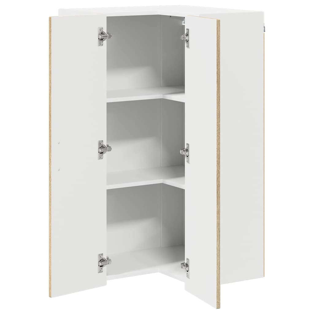 vidaXL Wall Corner Cabinet LUCCA Sonoma Oak 57 x 57 x 100 cm