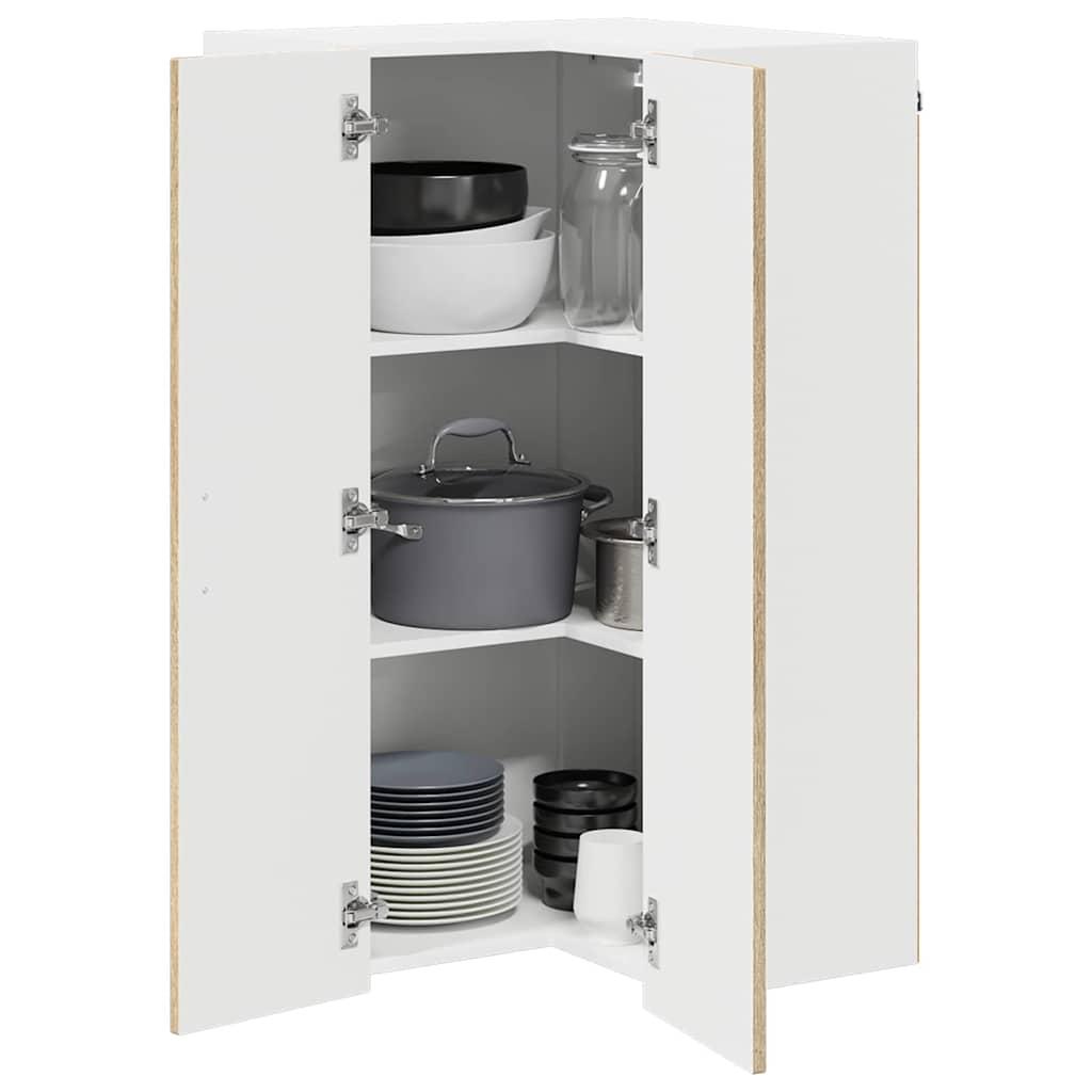 vidaXL Wall Corner Cabinet LUCCA Sonoma Oak 57 x 57 x 100 cm