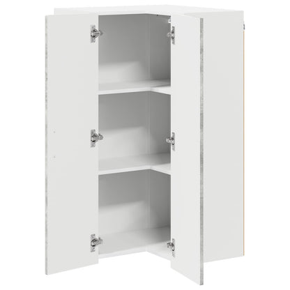 vidaXL Wall Corner Cabinet LUCCA Concrete Grey 57 x 57 x 100 cm