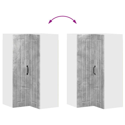 vidaXL Wall Corner Cabinet LUCCA Concrete Grey 57 x 57 x 100 cm