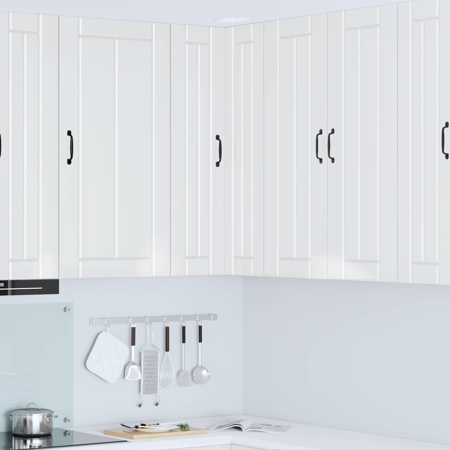 vidaXL Wall Corner Cabinet LUCCA High Gloss White 57 x 57 x 100 cm