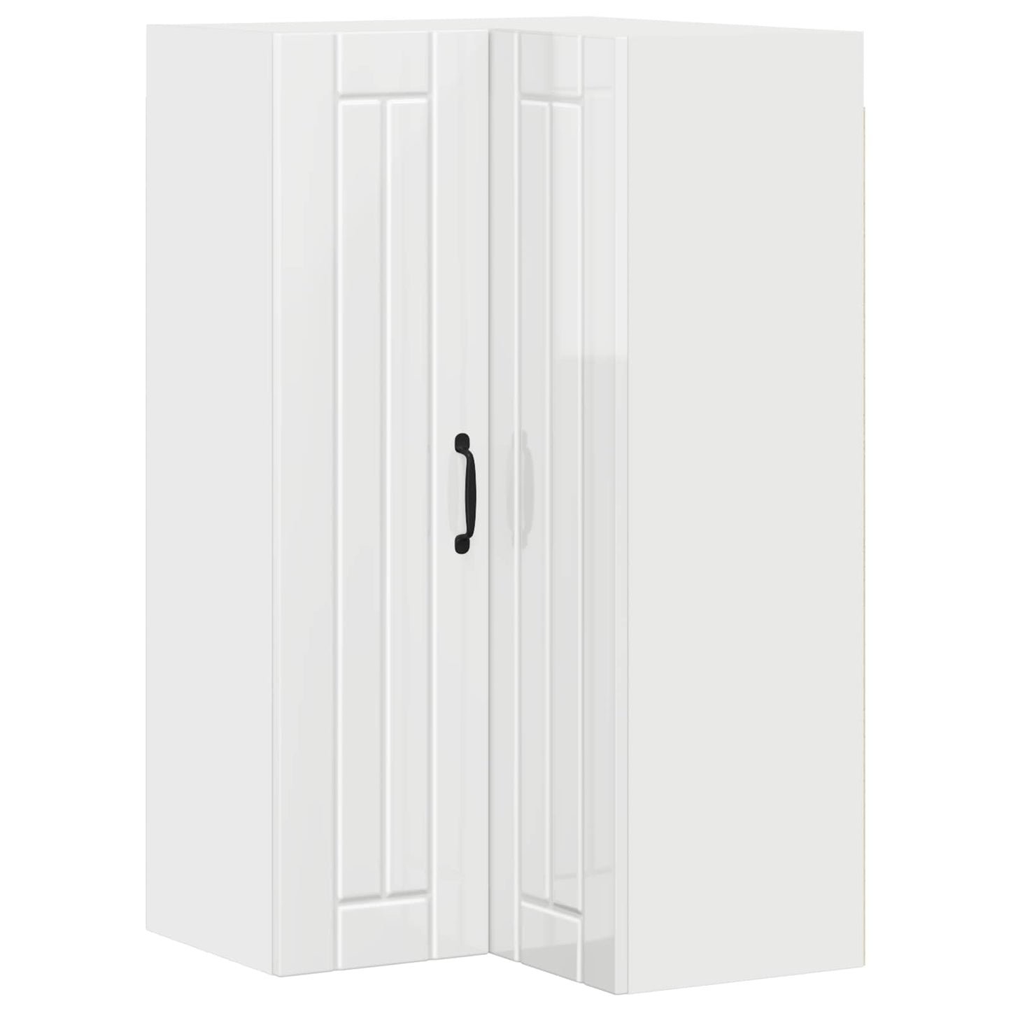 vidaXL Wall Corner Cabinet LUCCA High Gloss White 57 x 57 x 100 cm