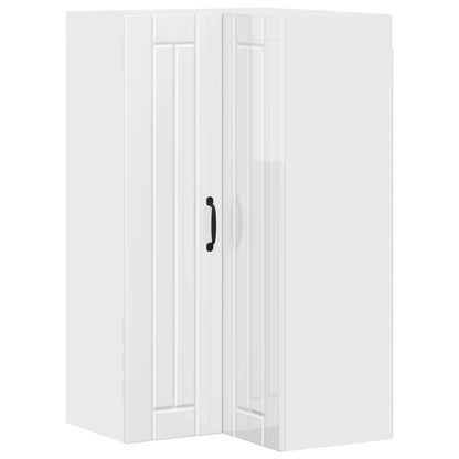 vidaXL Wall Corner Cabinet LUCCA High Gloss White 57 x 57 x 100 cm